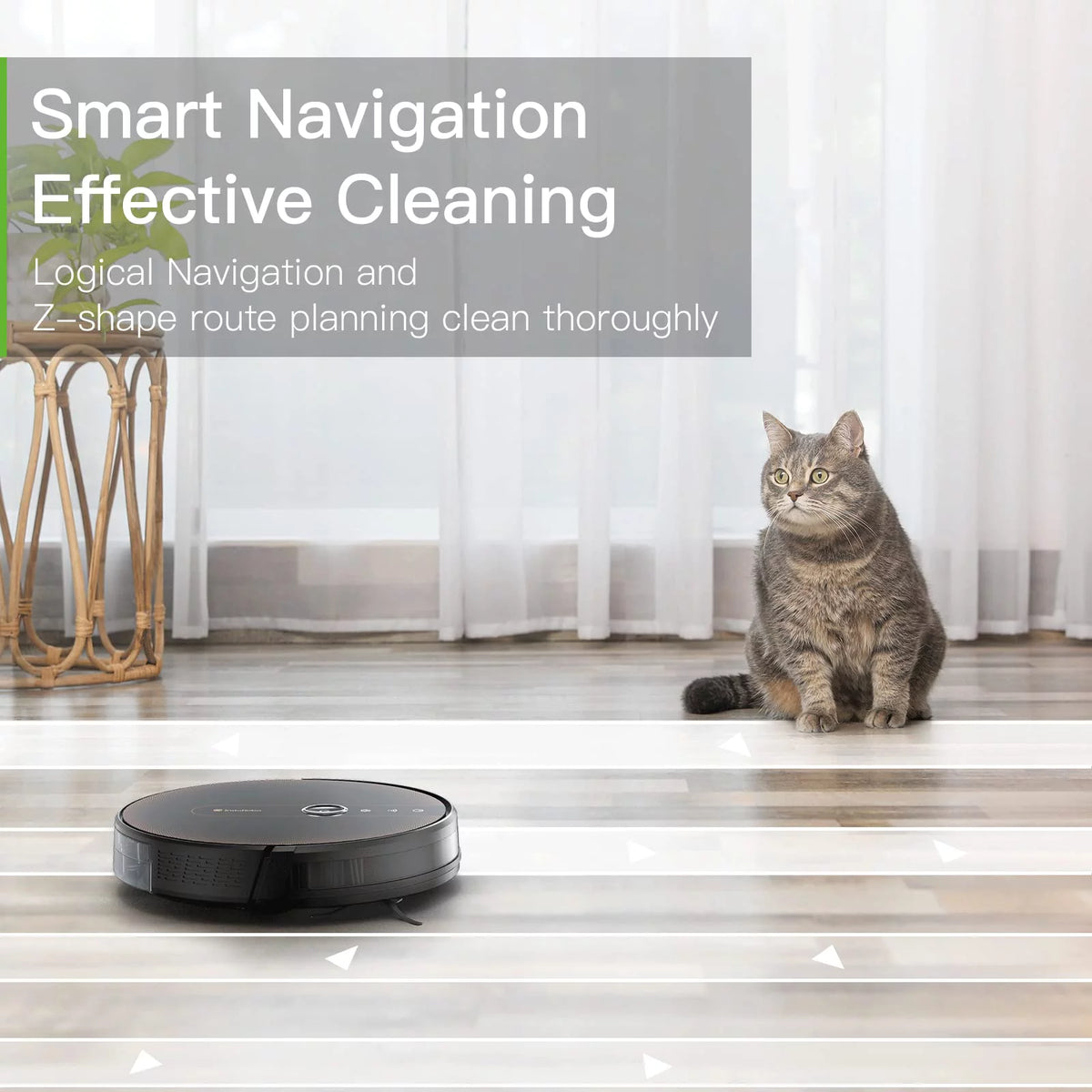 Black Robot Vacuum and Mop Combo with Smart Mapping, 2000Pa Suction U472734