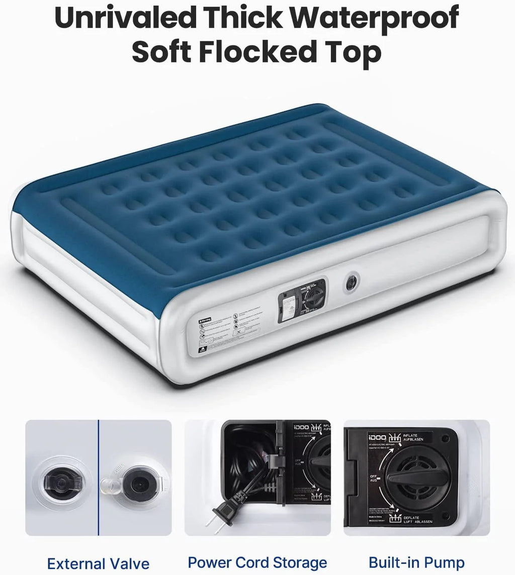 Queen Size Inflatable Air Mattress with Built-In Pump E158