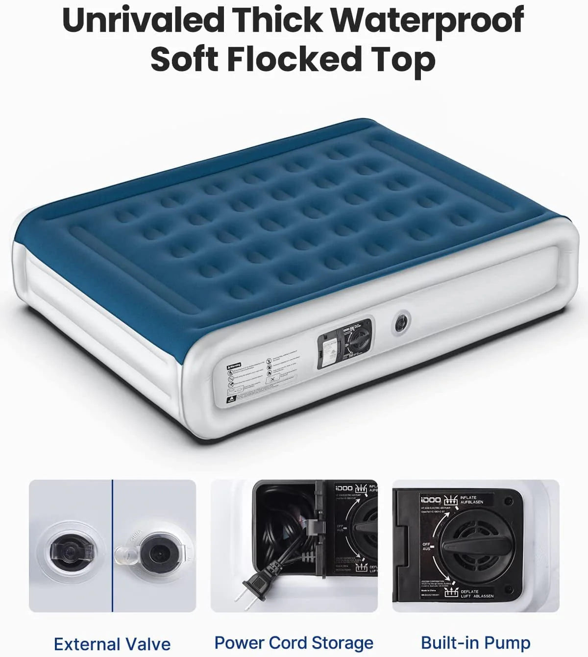 Queen Size Inflatable Air Mattress with Built-In Pump E158