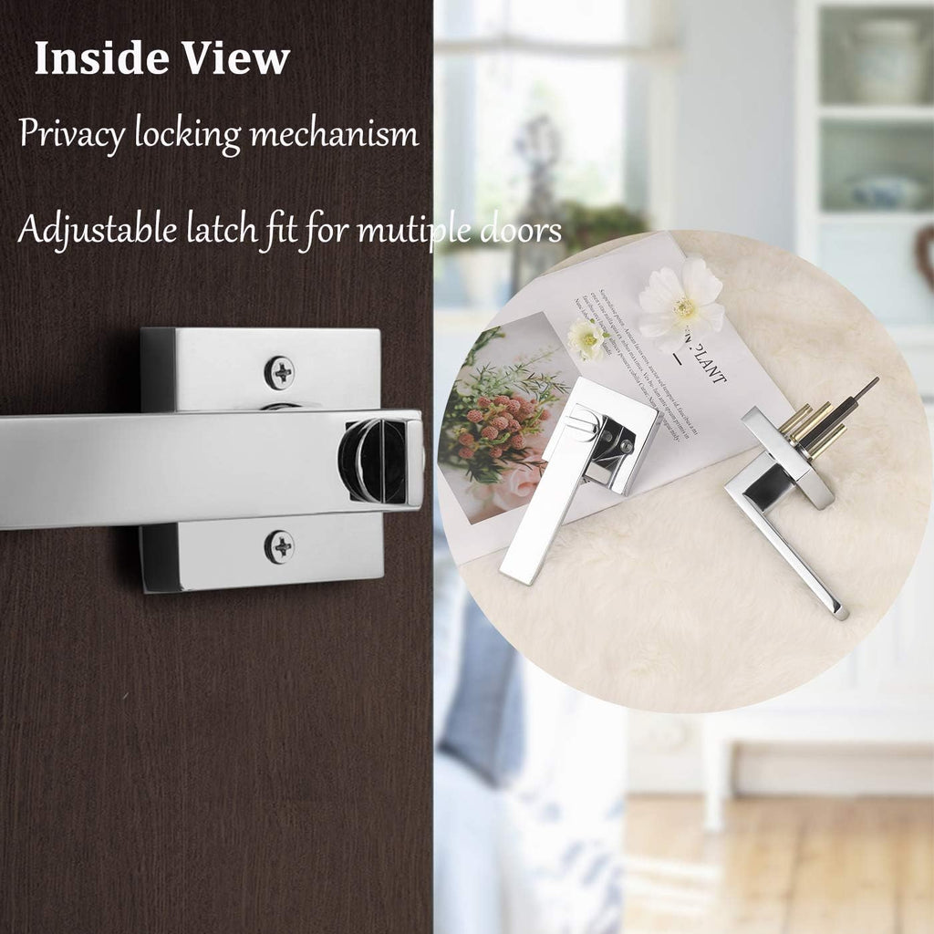 Polished Chrome Square Privacy Levers 5 Pack A1703