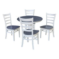 Round Wood Pedestal Dining Table with 4 Chairs H88857