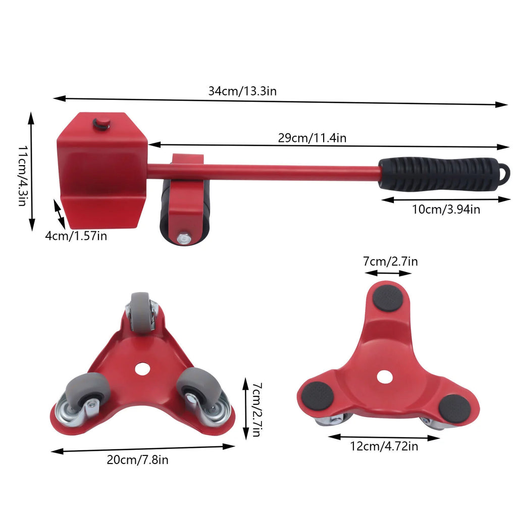 Furniture Roller Set Moving Tool Wheels Red T532
