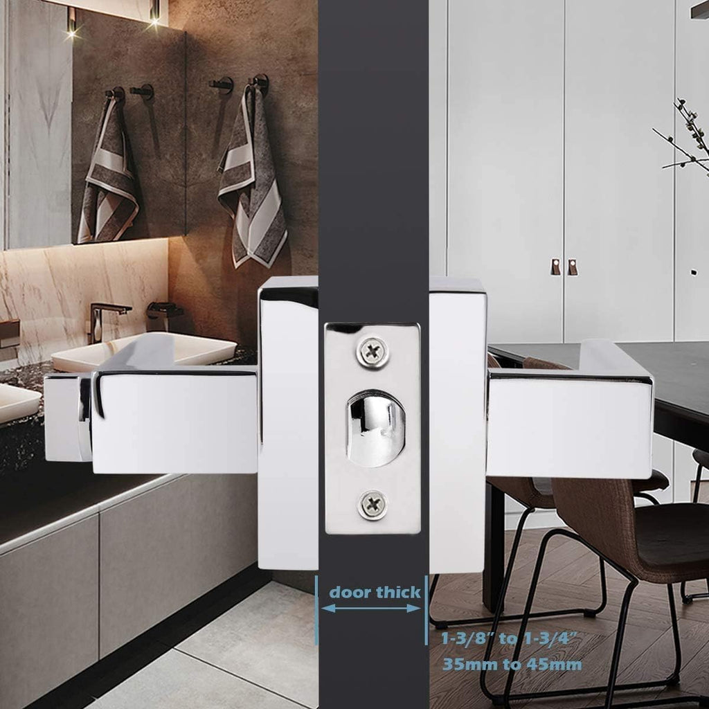 Polished Chrome Square Privacy Levers 5 Pack A1703