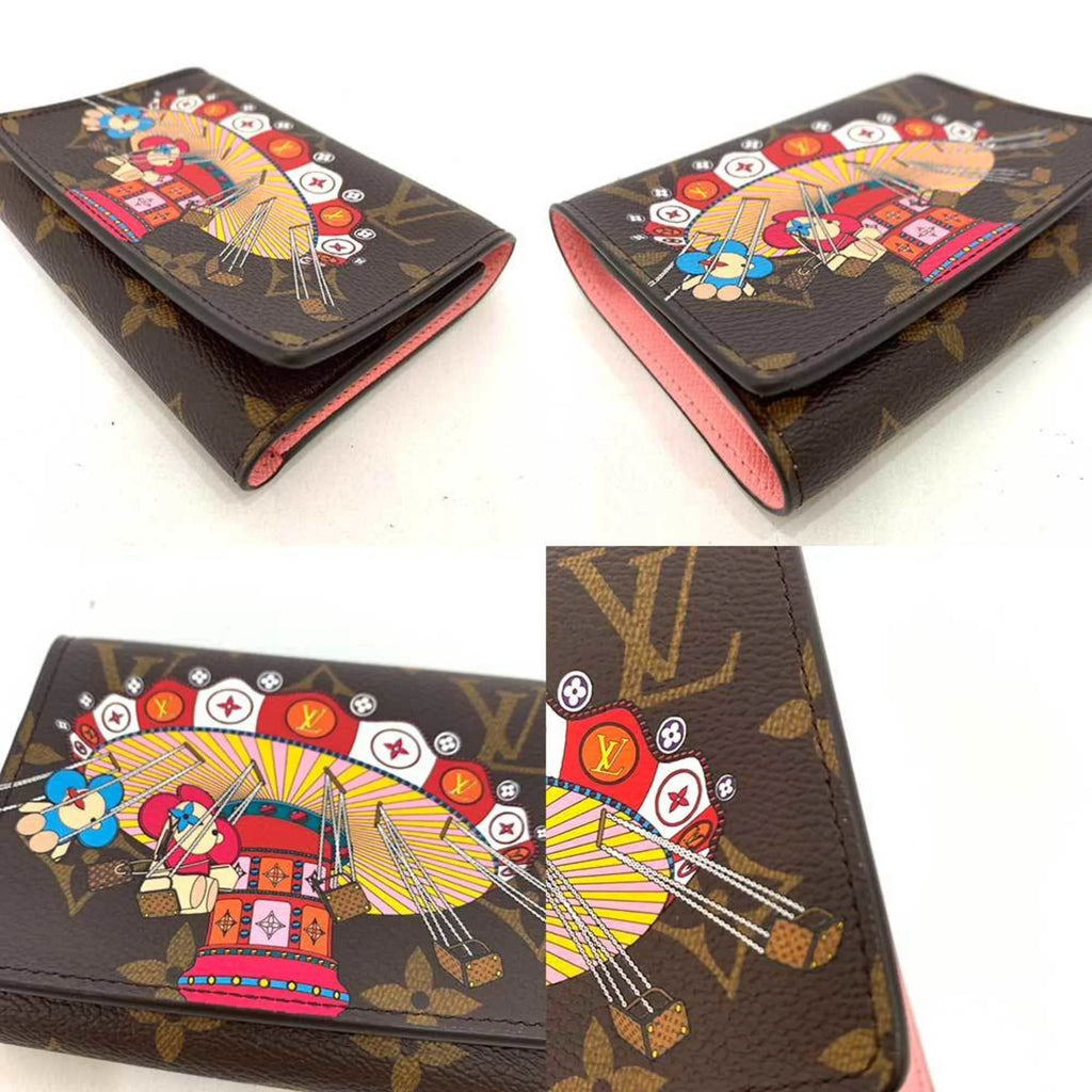 Pre-Owned Multicolor Brown Trifold Wallet H3770
