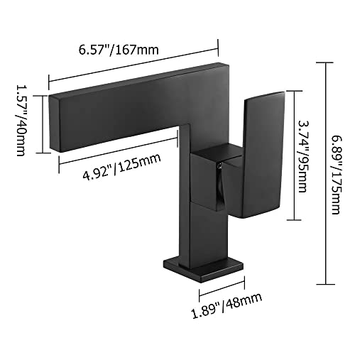 Matte Black Ultra-Thin Waterfall Bathroom Faucet U222141