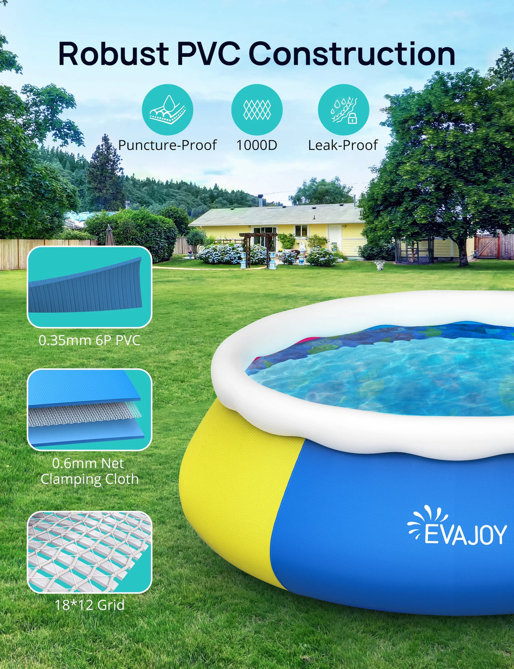 10ft × 30in Easy Set Inflatable Swimming Pool with Pool Cover V17580
