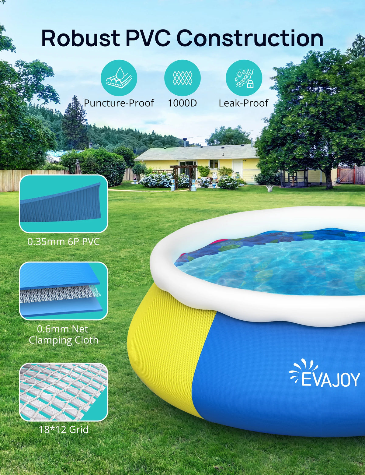 10ft × 30in Easy Set Inflatable Swimming Pool with Pool Cover V17580