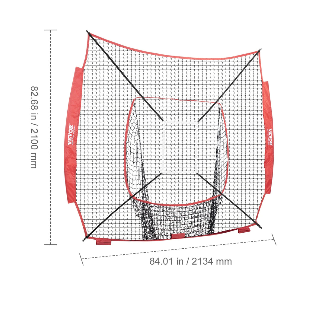 7x7 ft Baseball Softball Practice Net Hitting Batting Training Strike Zone A435