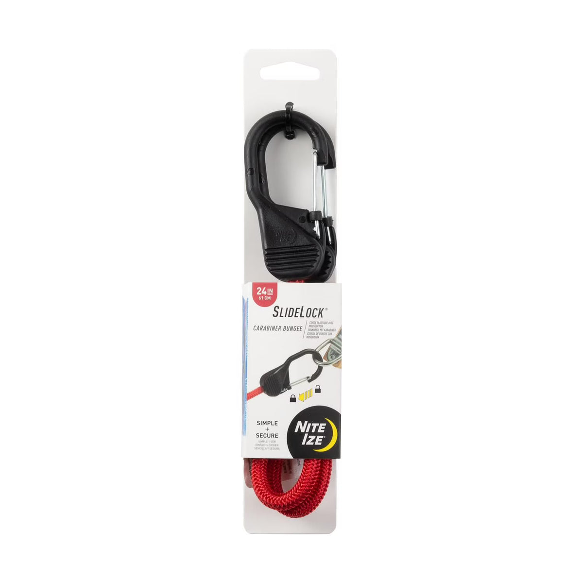 Red SlideLock Carabiner Bungee 24 in D6052