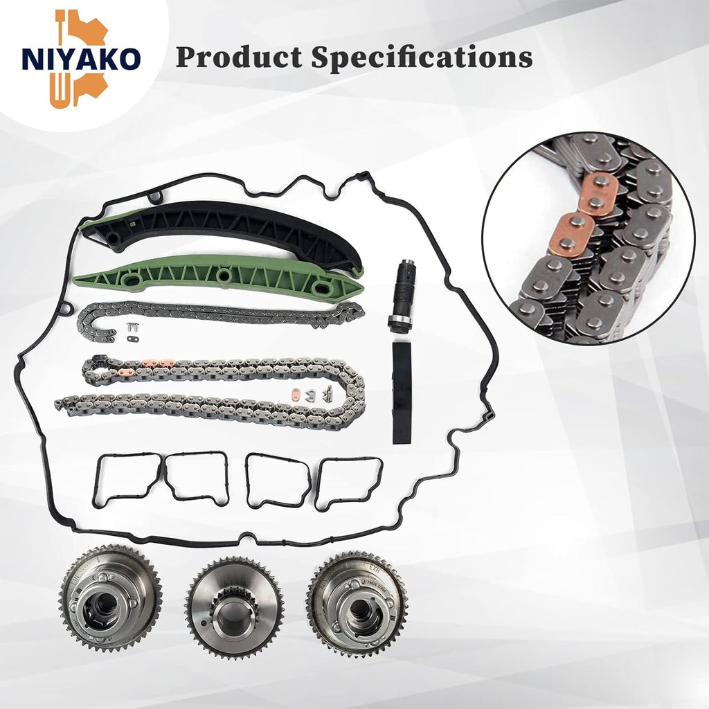 Timing Chain Kit with Camshaft Adjuster and Camshaft Timing Gear X819