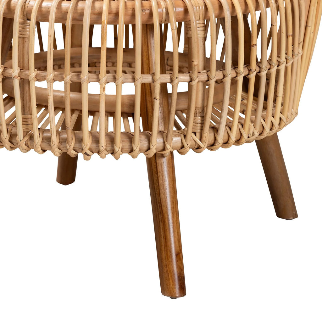 Natural Rattan Wide Seat Lounge Chair P25787