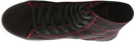 Black / Red Canvas High Tops L7178