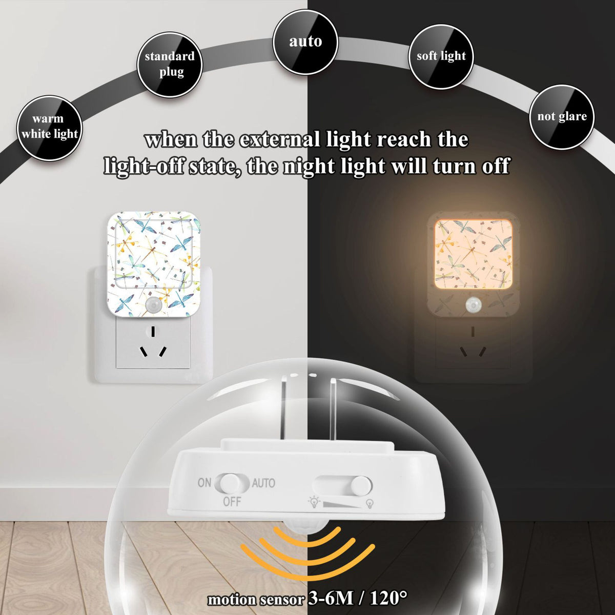 LED Motion Sensor Night Light 2 Pack I3275