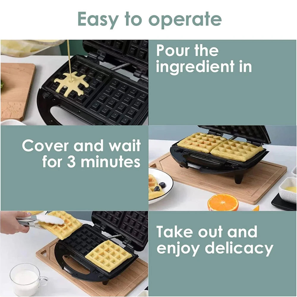 Stainless Steel Electric Baking Pan Sandwich Waffle Maker G95826