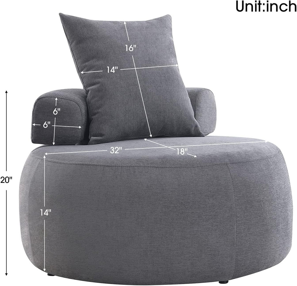 Grey Chenille Upholstered Barrel Chair R671193