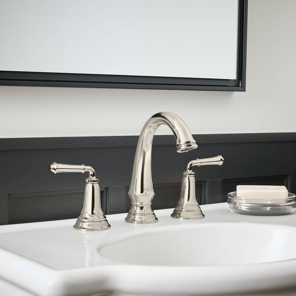 Polished Chrome Widespread Bathroom Faucet with Pop-Up Drain V2978