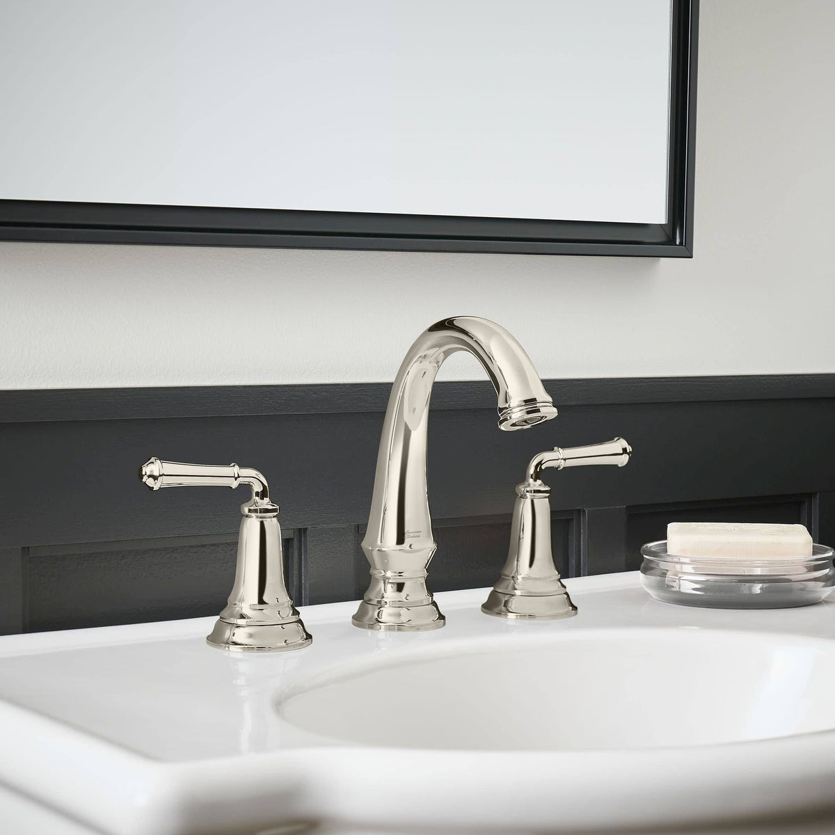 Polished Chrome Widespread Bathroom Faucet with Pop-Up Drain V2978